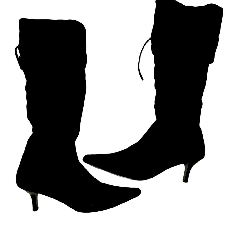 SOLD Black Suede Mid Calf Boot